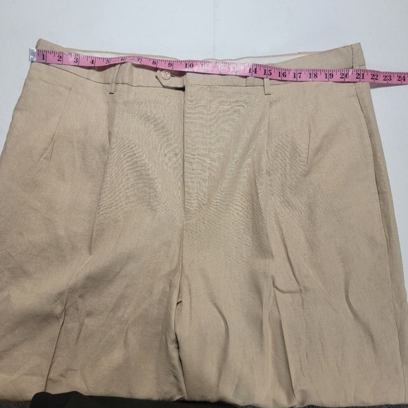 Trust 3X Tan Beige Linen Blend Short Sleeve Button Up Pocket Shirt & 44/30 pants - Picture 11 of 11